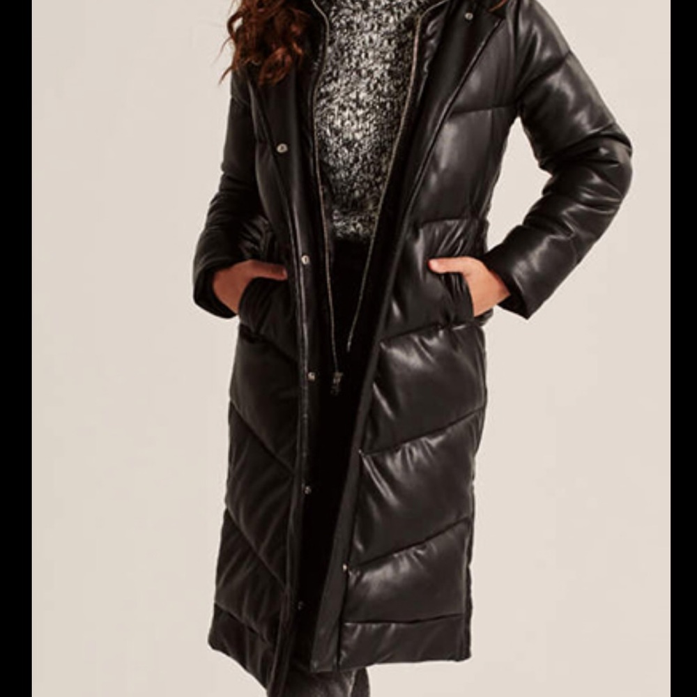 Abercrombie & Fitch Vegan Leather Coat